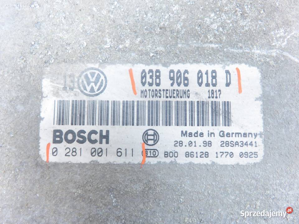 STEROWNIK VW GOLF IV 1J1 19 TDI AGR 038906018D małopolskie