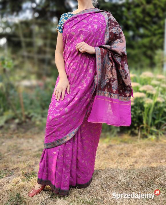 Piękne sari banarasi saree saari Indie Bollywood Szczecin