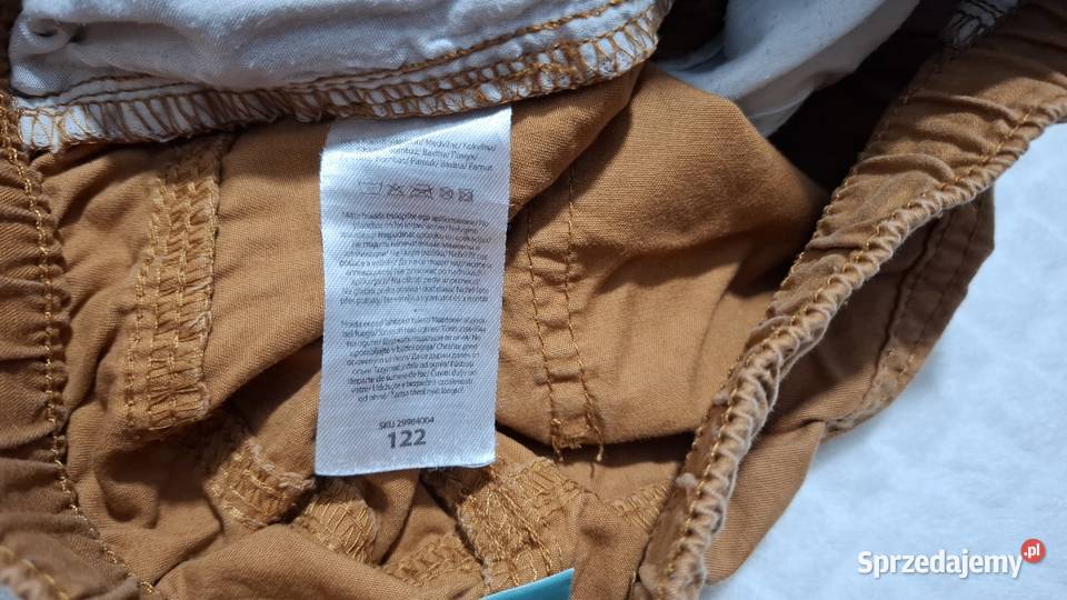 Spodnie chłopięce rurki eleganckie musztardowe chłopiec Czeladź