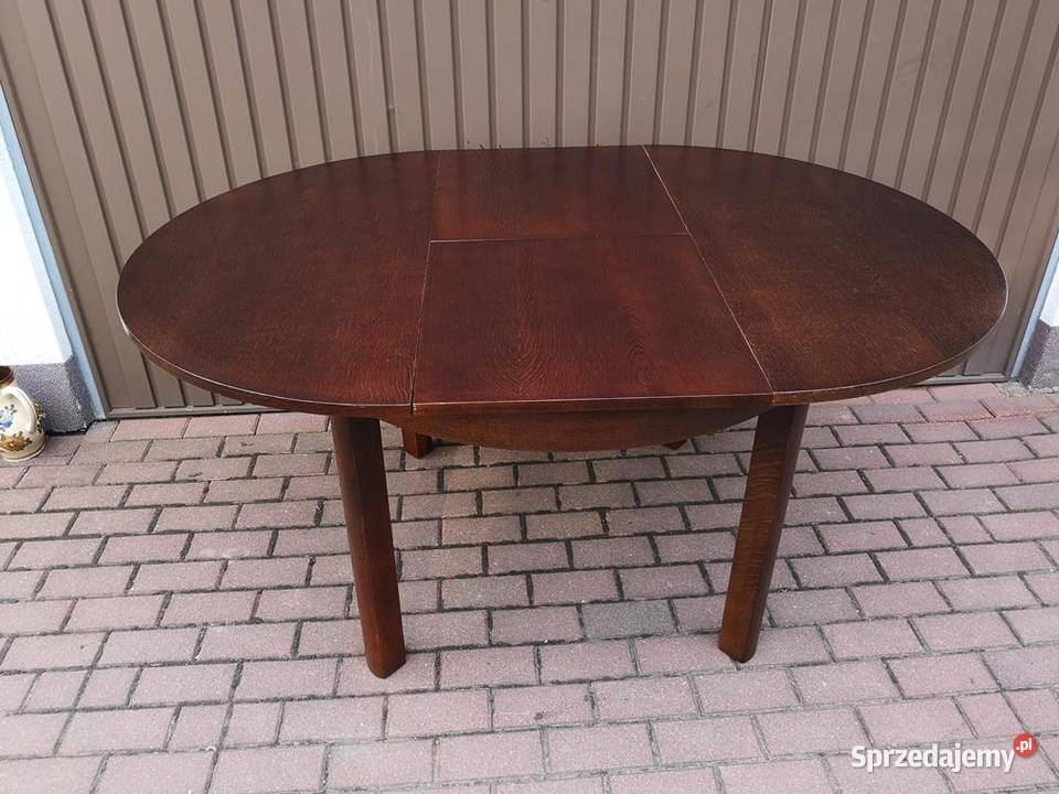 Stół ArtDeco Okrągły Dębowy 110 Zgrabny Antyk Meble Swarzędz