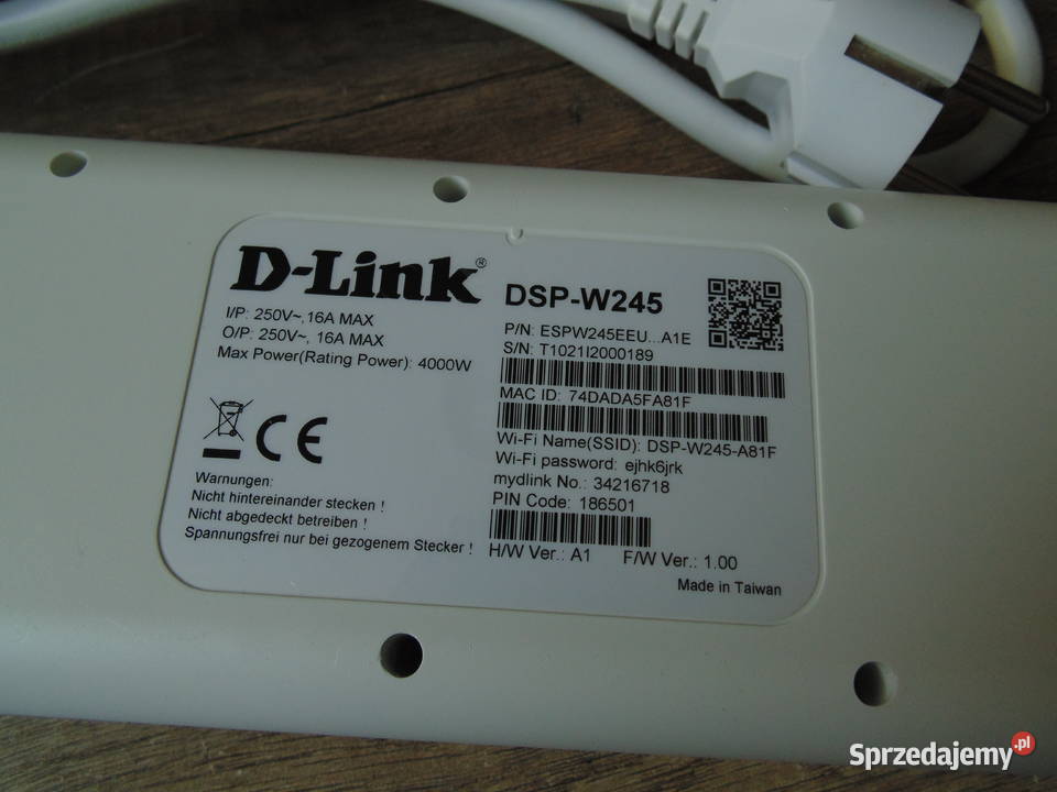Inteligentna listwa zasilająca DLink DSPW245 Warszawa