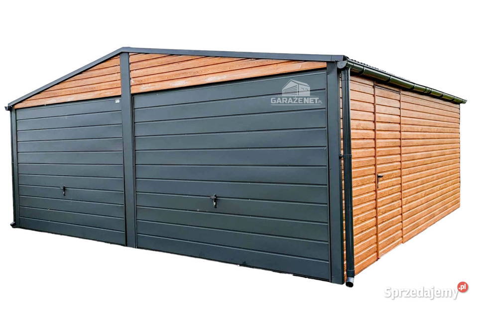 GARAŻ BLASZANY 6m x 6m DWUSPAD 2X BRAMA JASNY blacha Białystok