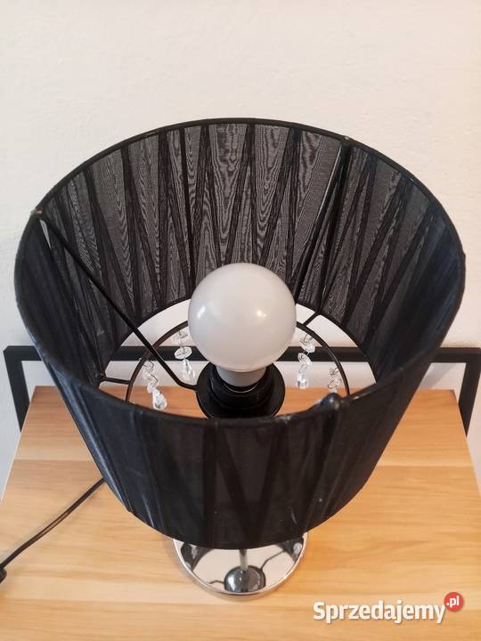 Lampka nocna stołowa Glamour z abażurem Biała Rawska