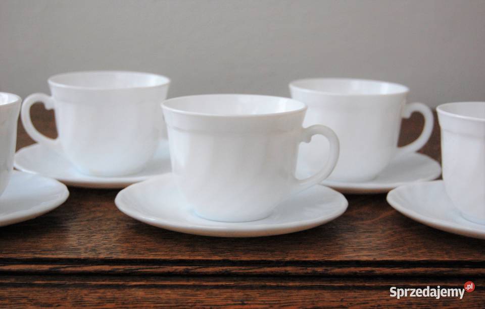 Filiżanki Arcopal Francja 200 ml 5 białe szkło Lublin
