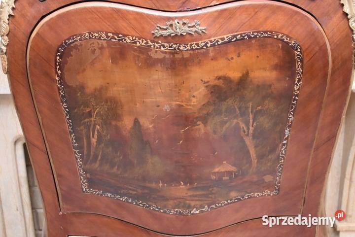 Piękna Drewniana Brzuchata Komoda Blat Marmur