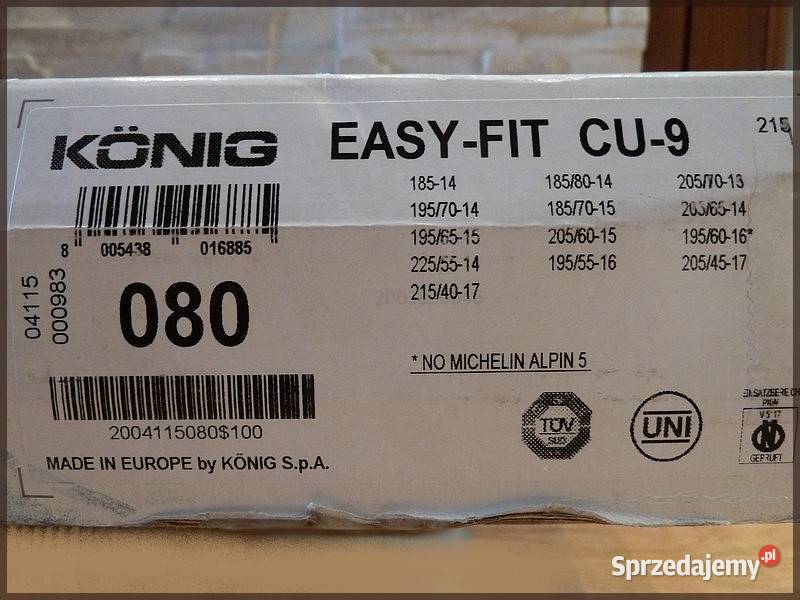 Łańcuchy na koła THULE KNIG EasyFit CU9 Nowe podkarpackie