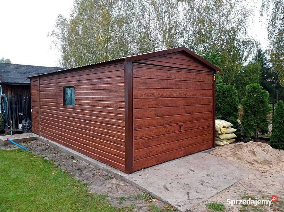 Biały Grafit Garaż Blaszany Drewnopodobny 30m2 Sprzedaż