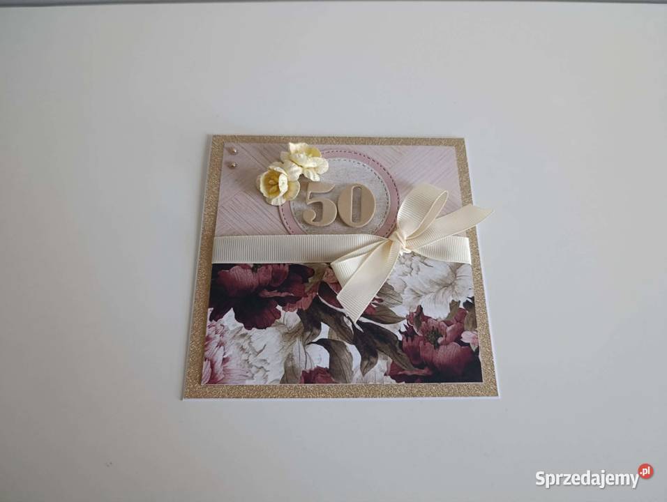 Kartka ręcznie robiona na urodziny kwiaty Łódź