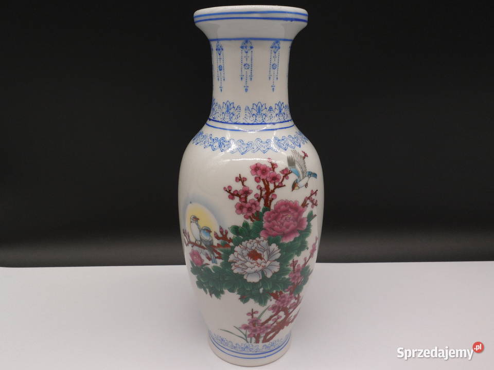 Chiński Wazon Porcelanowy Ptaki i Piwonie