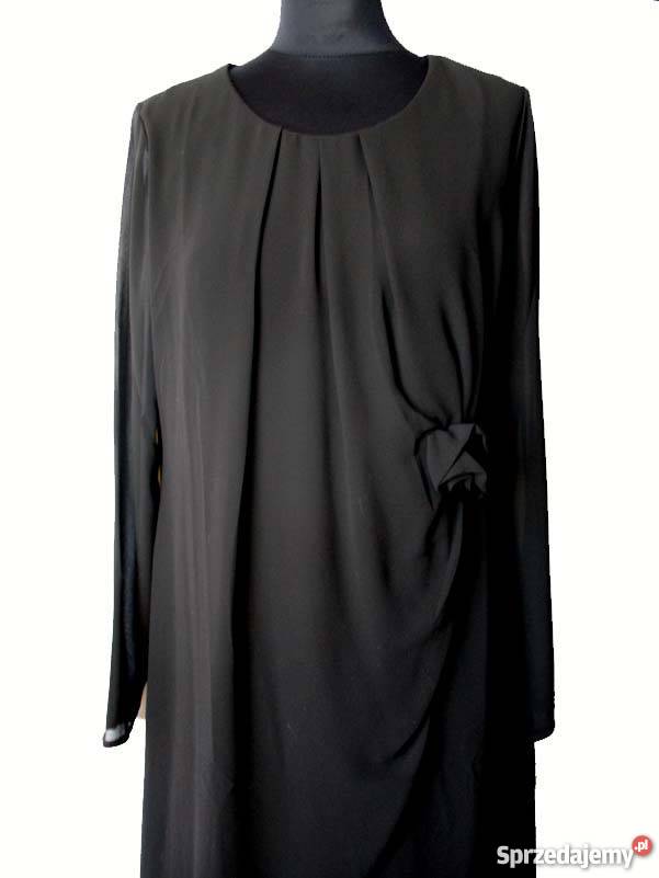 CZARNA MODNA SUKIENKA SZYFON SUKNIA 42 XL Siedlce sprzedam