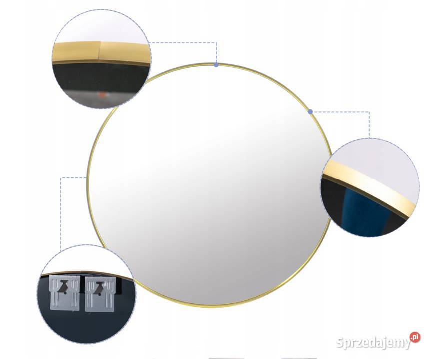 LUSTRO OKRĄGŁE ŚCIENNE Gold ZŁOTE 60 70 80 Choroszcz sprzedam