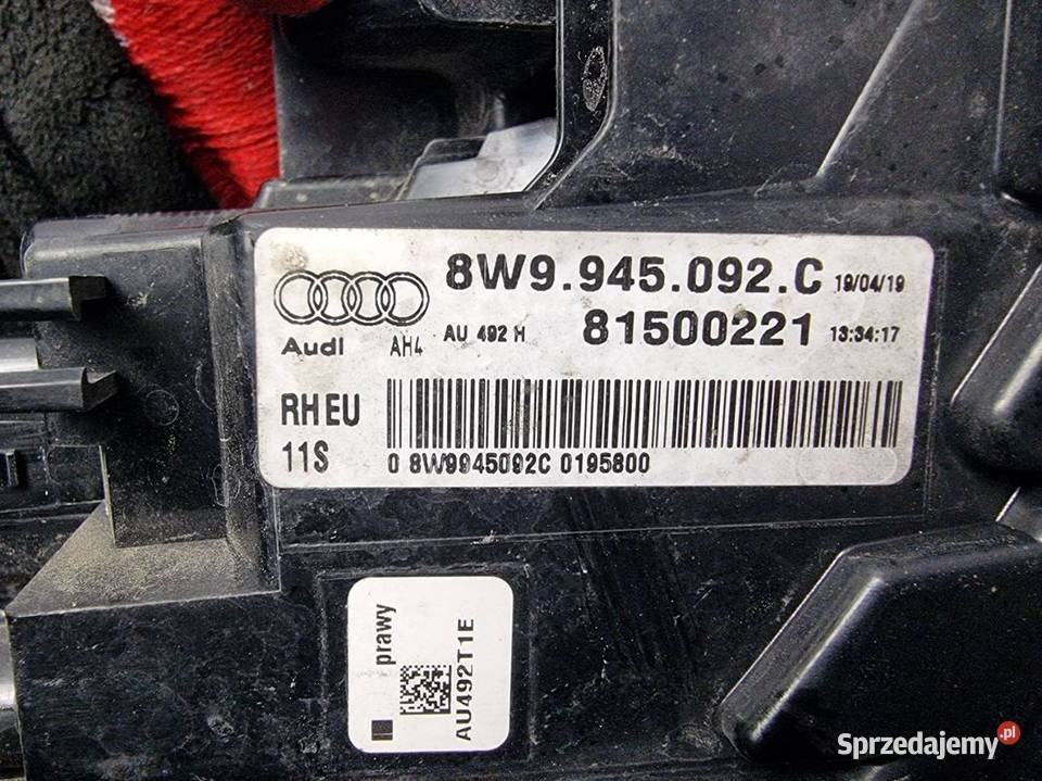 LAMPA PRAWA TYŁ AUDI A4 B9 8W9945092C osobowe Lipno