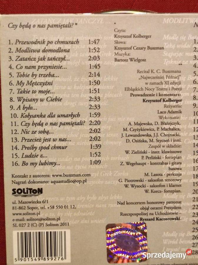 Krzysztof Kolberger Strofy życia cd audiobook poezja śpiewana świętokrzyskie Kielce sprzedam