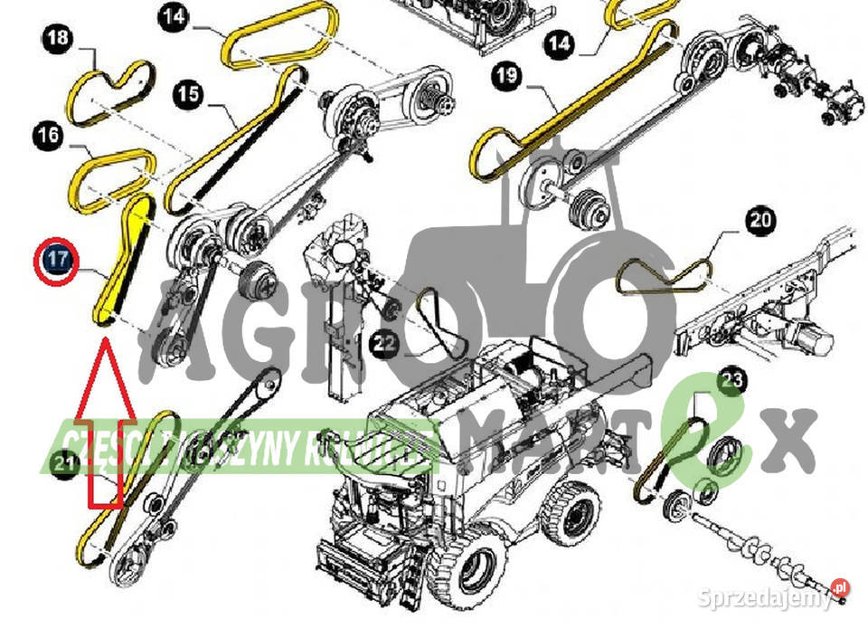 47434574 84398997 PAS CHWYTACZ KAMIENI L2610 CNH Wichrów