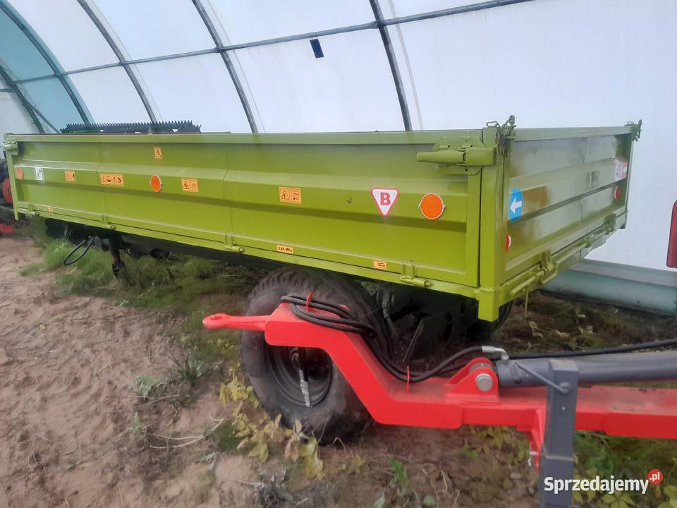 Przyczepa wywrotka 1 osiowa nieuszkodzony Do hodowli zwierząt Ostrołęka