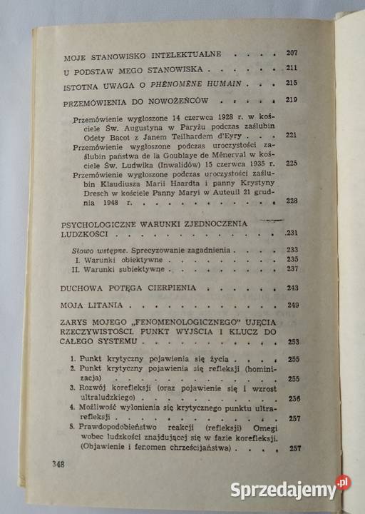 Zarys wszechświata personalistycznego Teilhard Hajnówka