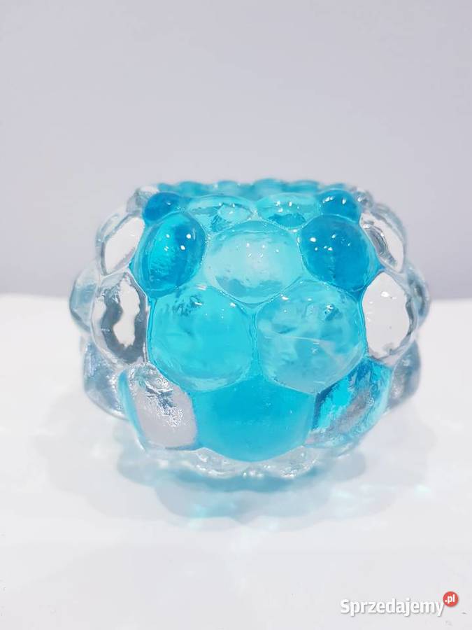 Szklany świecznik na podgrzewacze śląskie Dąbrowa Górnicza