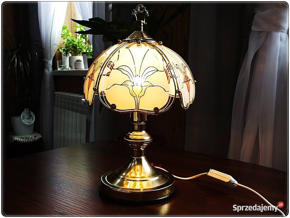 Lampka nocna witraże z lat 7080 XX wieku Retro Żary