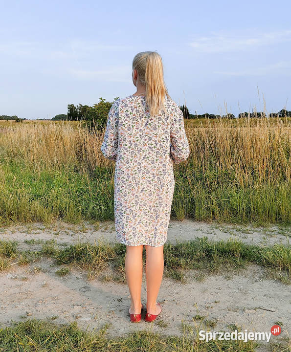 Krótka sukienka HM koszulowa w kwiaty 36 S Spódnice i sukienki