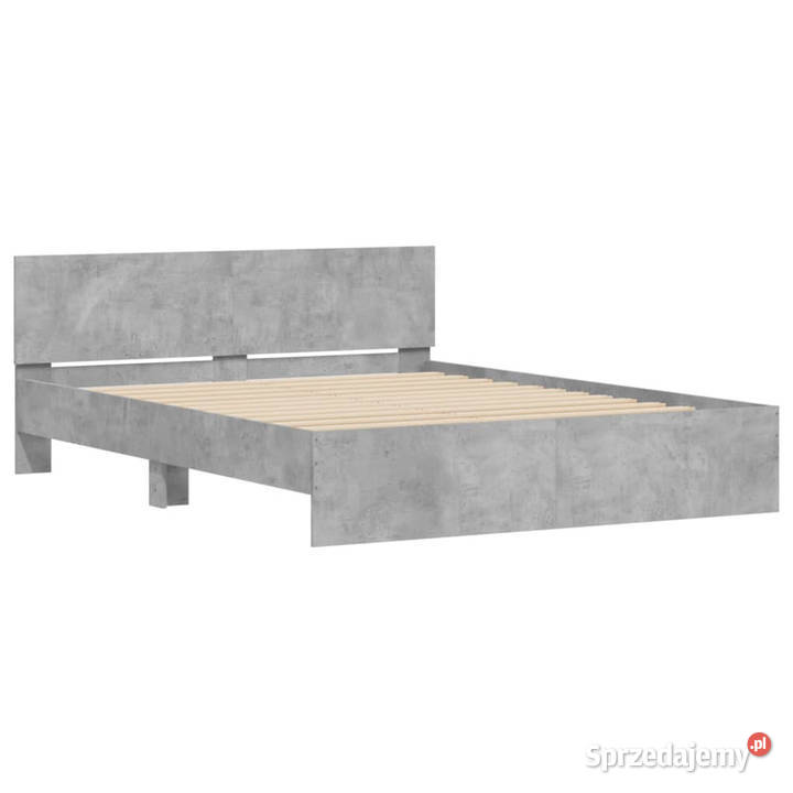 Rama łóżka z wezgłowiem szarość betonu 150x200 mazowieckie Warszawa