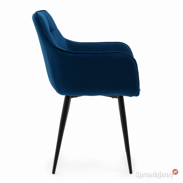 Granatowe Krzesło Tapicerowane Quattro Wysyłka Tarchały Małe