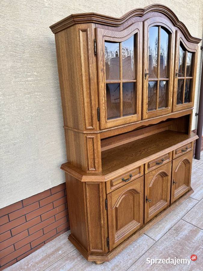 Kredens dębowy stylowy witryna regał biblioteka Garwolin