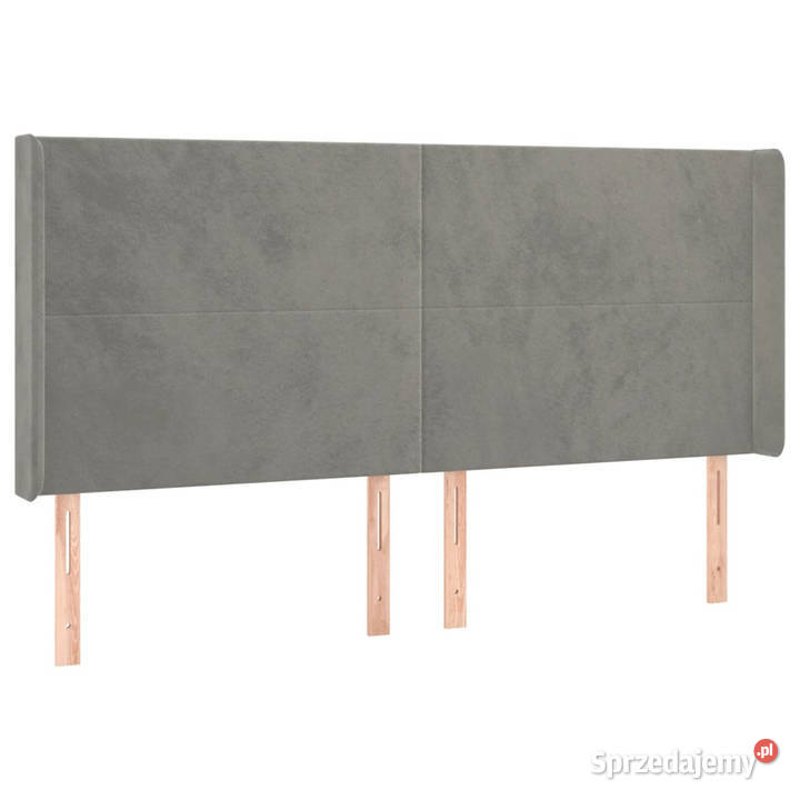 Zagłówek uszak jasnoszary 203x16x118128 aksamit