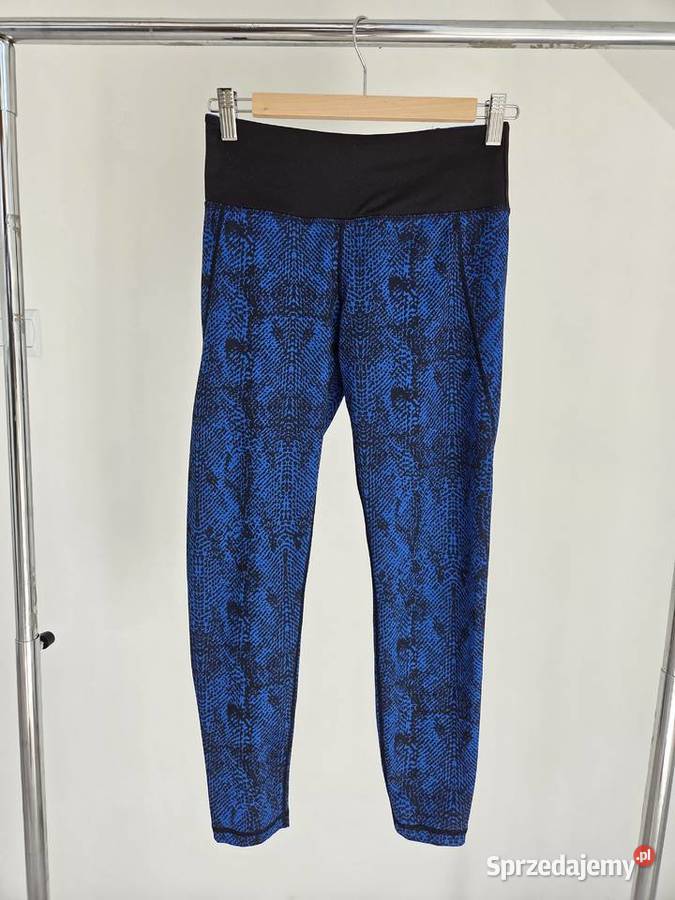 Niebiesko czarne legginsy zwierzęcy wzór Liszki sprzedam