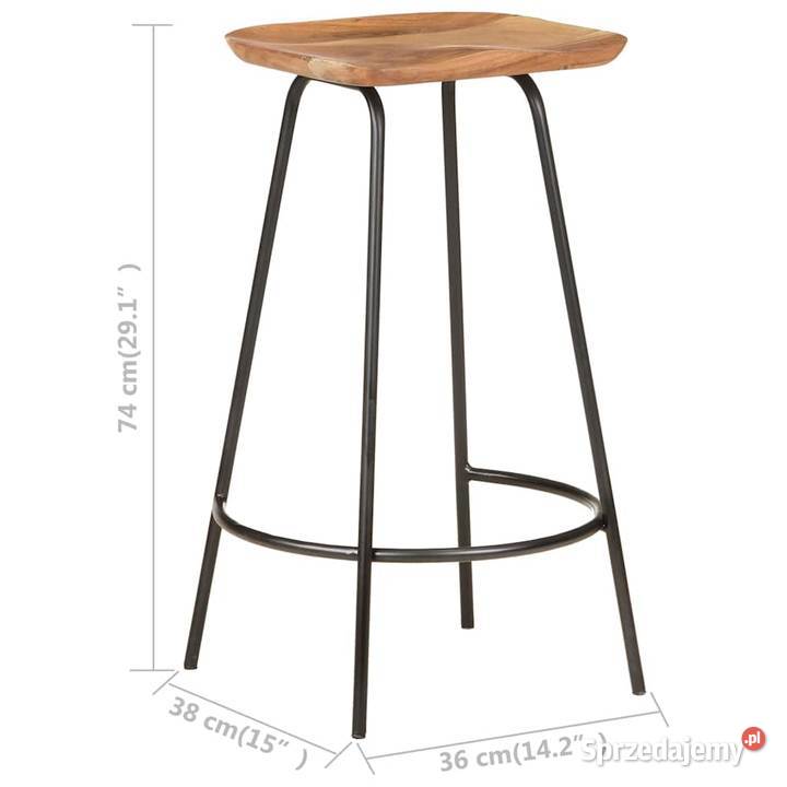 vidaXL Stołki barowe 2 lite drewno akacjowe Warszawa