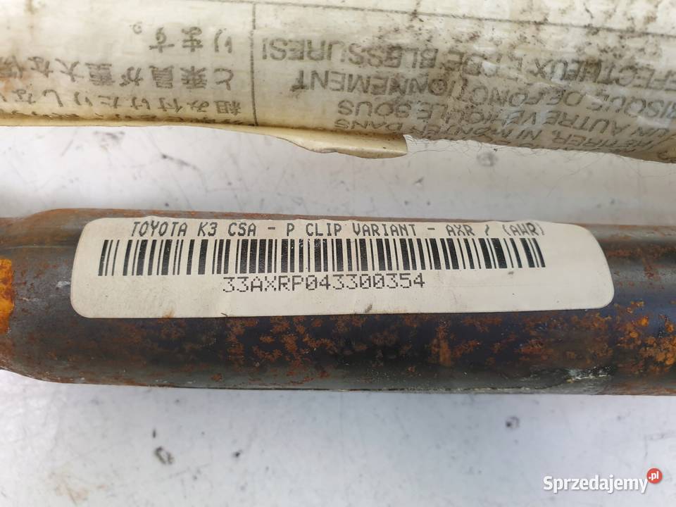 Toyota Avensis T25 KURTYNA airbag PRAWA KOMBI osobowe