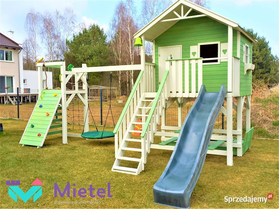 Plac zabaw domek drewniany pełny zestaw montaż Warszawa sprzedam