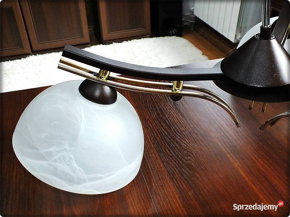 Lampa sufitowa 3ramienna ciemne drewno Salon Żary