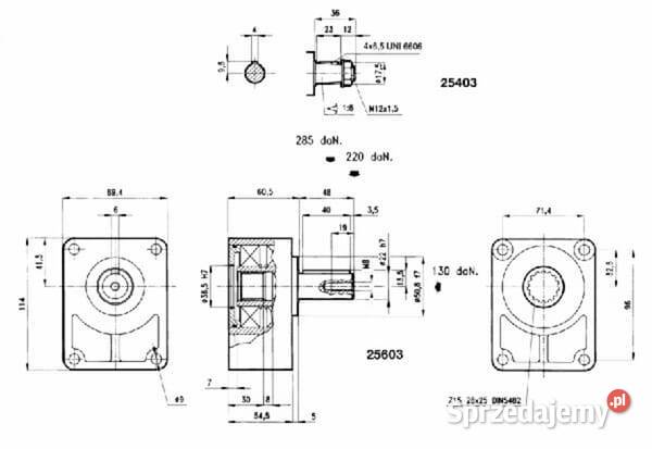 Podpora łożyskowa wał 22 mm T222 Kamionna