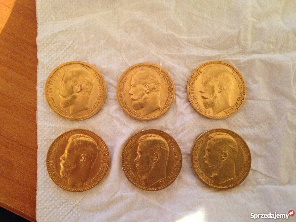 Złote monety 15 rubli Łódź