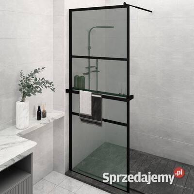 Ścianka prysznicowa z półką czarna 80x195 ESG i Wykończenie Warszawa