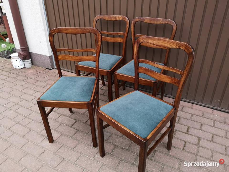 Krzesła ARTDECO Stare Antyk Komplet 4 Sztuki Swarzędz