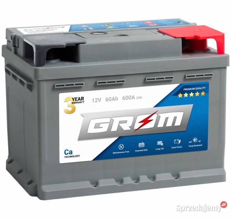 Akumulator GROM Premium 60Ah 600A EN DTR osobowe Starogard Gdański sprzedam