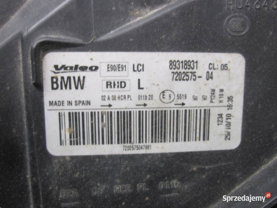 BMW E90 LIFT 10r lampa lewa przód ANGLIK 7202575 osobowe Kielce