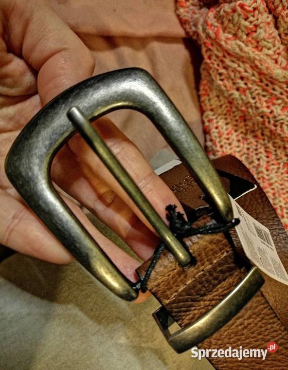 Nowy z metką SKÓRZANY brązowy pasek SKÓRA wielkopolskie Leszno