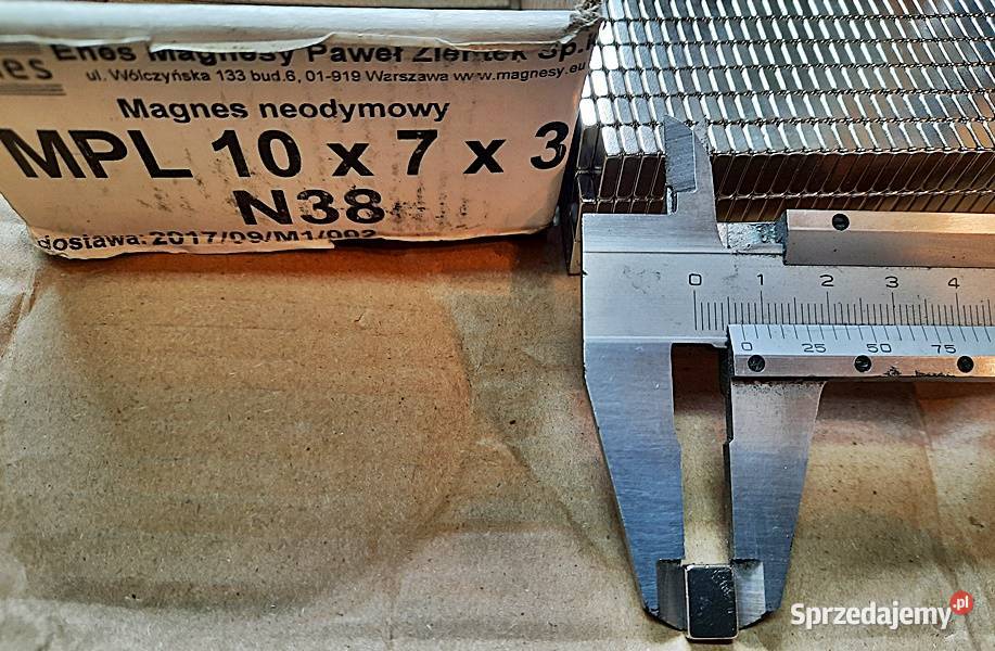 Magnes neodymowy 10x7x3 MPL N38 10 Produkcja Ostrów Wielkopolski