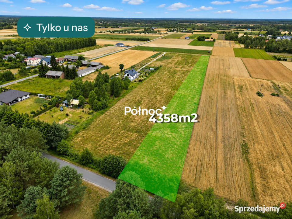 Działka jeziorem Kunów 4350 m Sprzedaż