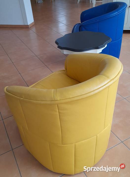 Dwa fotele z naturalnej skóry do biura pokoju Kołobrzeg