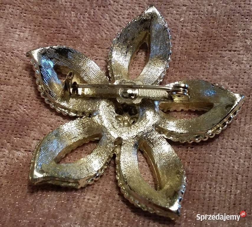 Stara angielska broszka ametystowa rozgwiazda