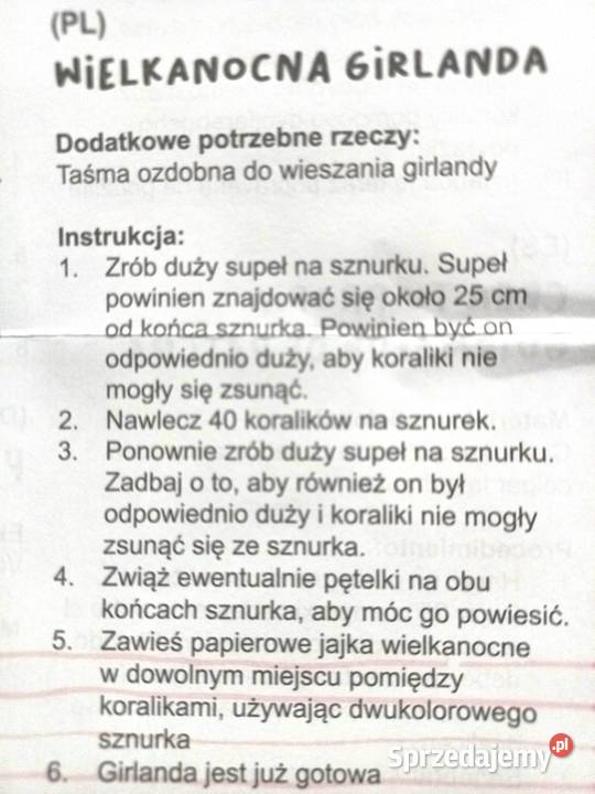Girlanda wielkanocna DIY drewno kpl NOWE Białystok