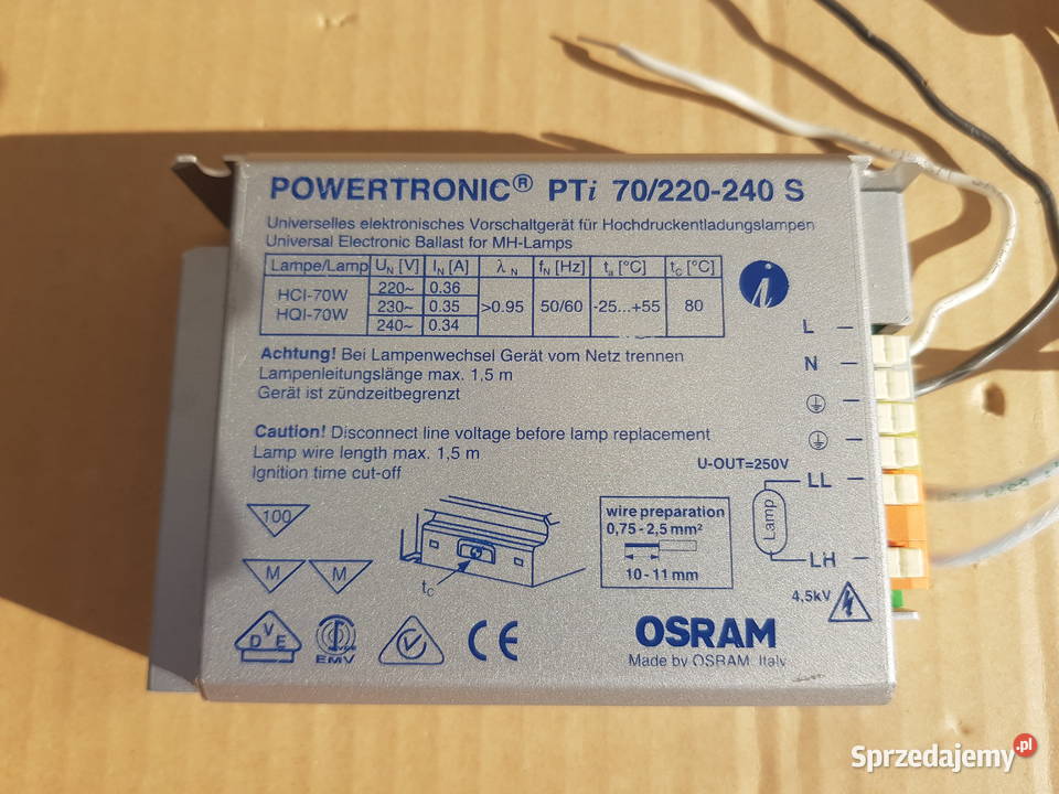 Układ zapłonowy do metalohalogenów OSRAM Warszawa