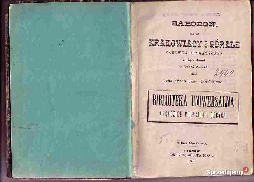 270 ZABOBON CZYLI KRAKOWIACY I GÓRALE ZABAWKA DR małopolskie Czyrna sprzedam
