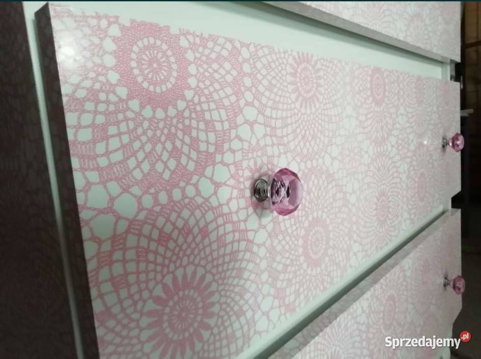 Różowa komoda 4 szuflady dziewczynka