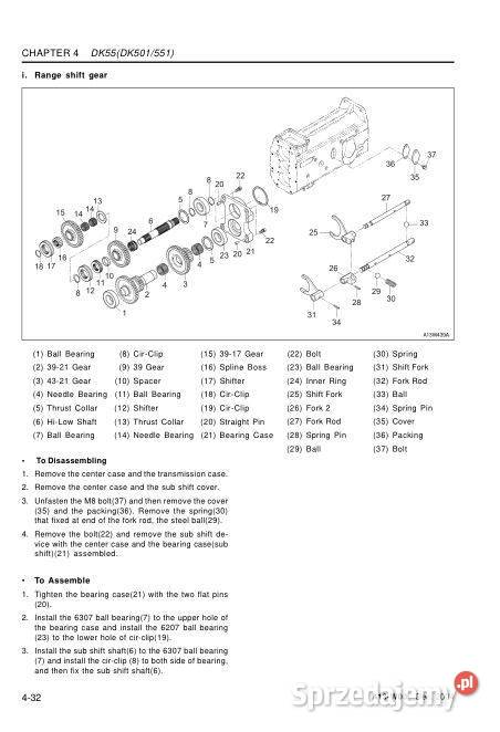 Kioti DK55 DK501 DK551 DK511C instrukcja napraw Poradniki, albumy i reportaże Kielce