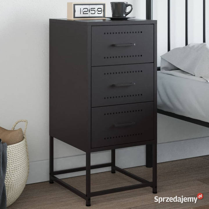 Szafka nocna czarna 36x39x78 stal WM846578 Warszawa