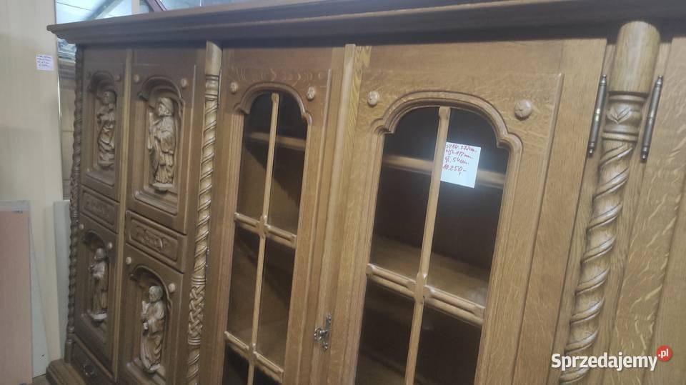 Biblioteka dębowa ręcznie rzeźbiona postaci kujawsko-pomorskie Sypniewo sprzedam